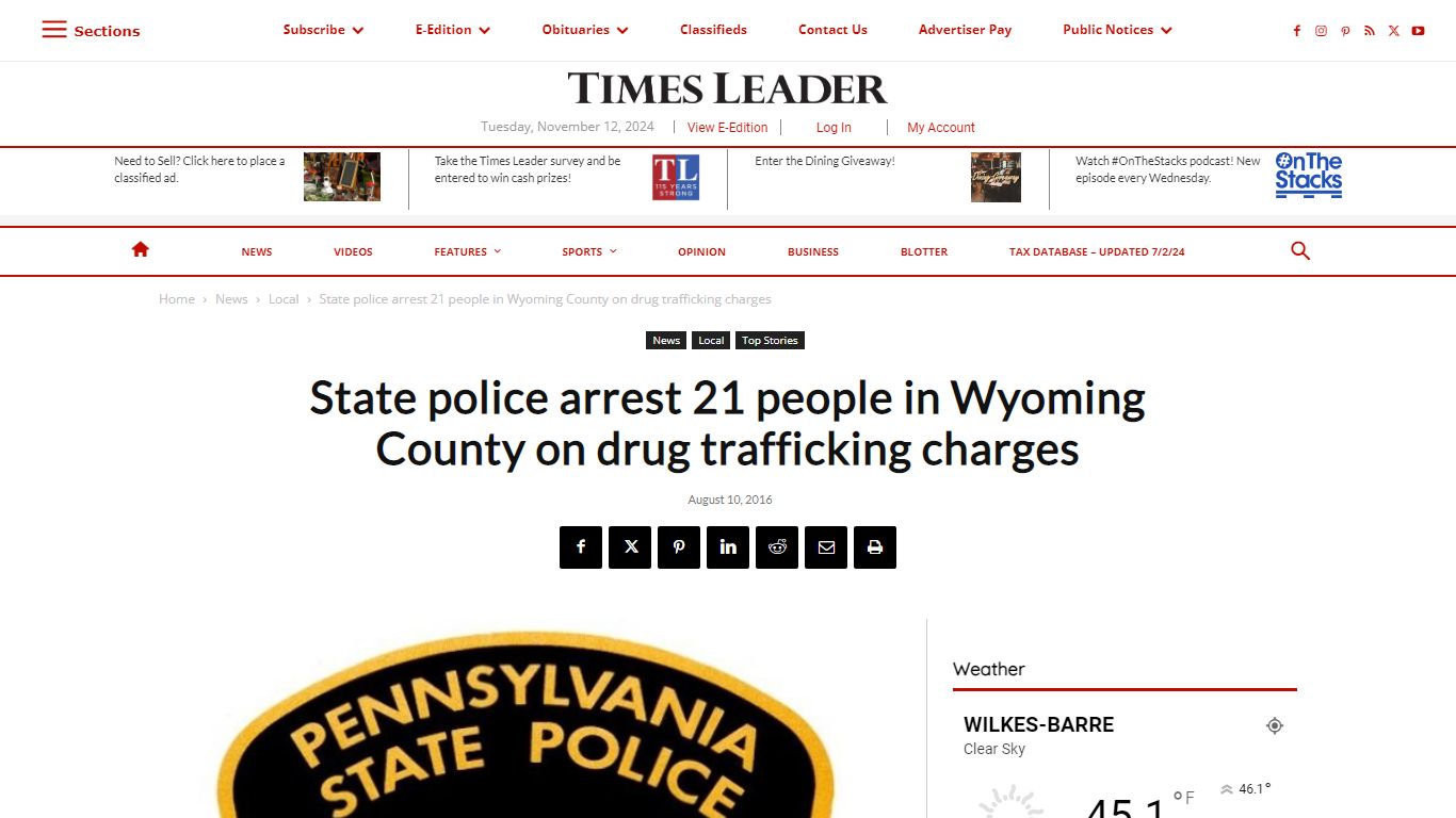 State police arrest 21 people in Wyoming County on drug trafficking ...